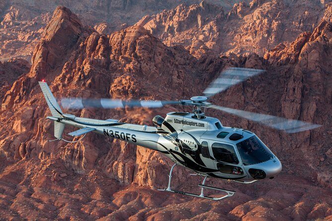 Grand Canyon Helicopter Flight with Sunset Valley of Fire Landing - Flight path: Hoover Dam, Lake Mead, and extinct-volcano scenery